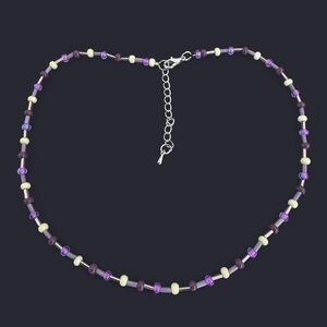 Pastel Purple Glass Bead Necklace